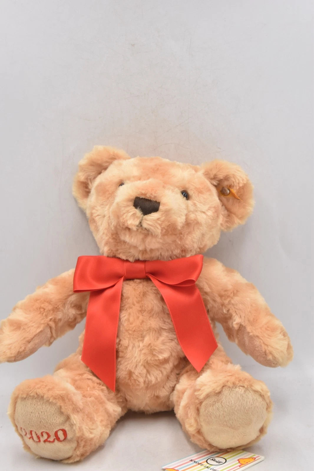 Steiff Cosy Golden Brown Teddy Year Bear 2020 113475 Red Ribbon Tagged