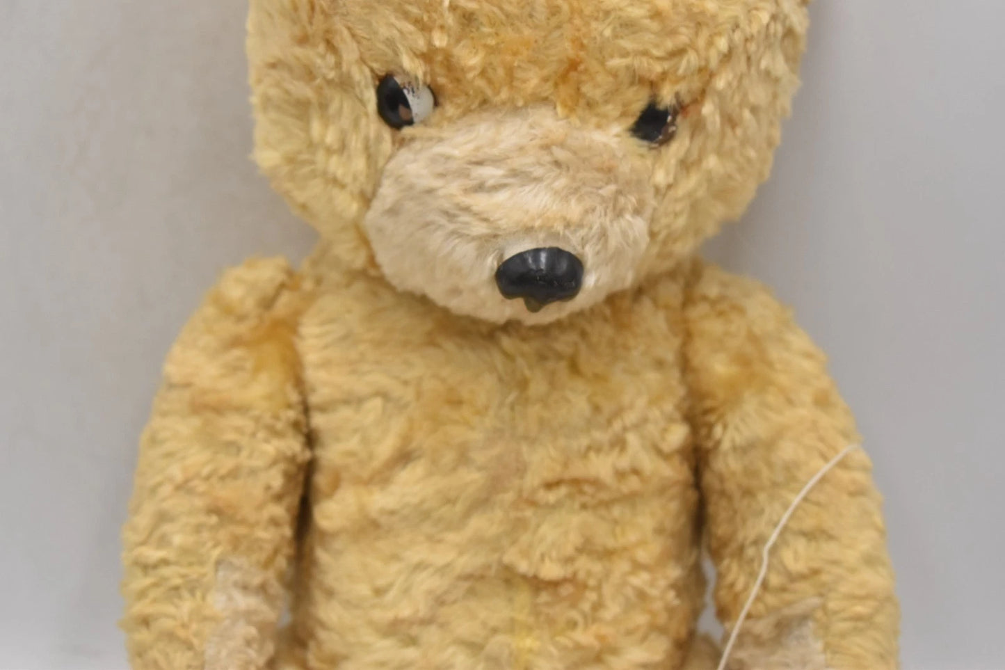 Vintage 1960s Japanese Silk Plush Teddy Bear Fully Jointed Working Squeaker 44cm