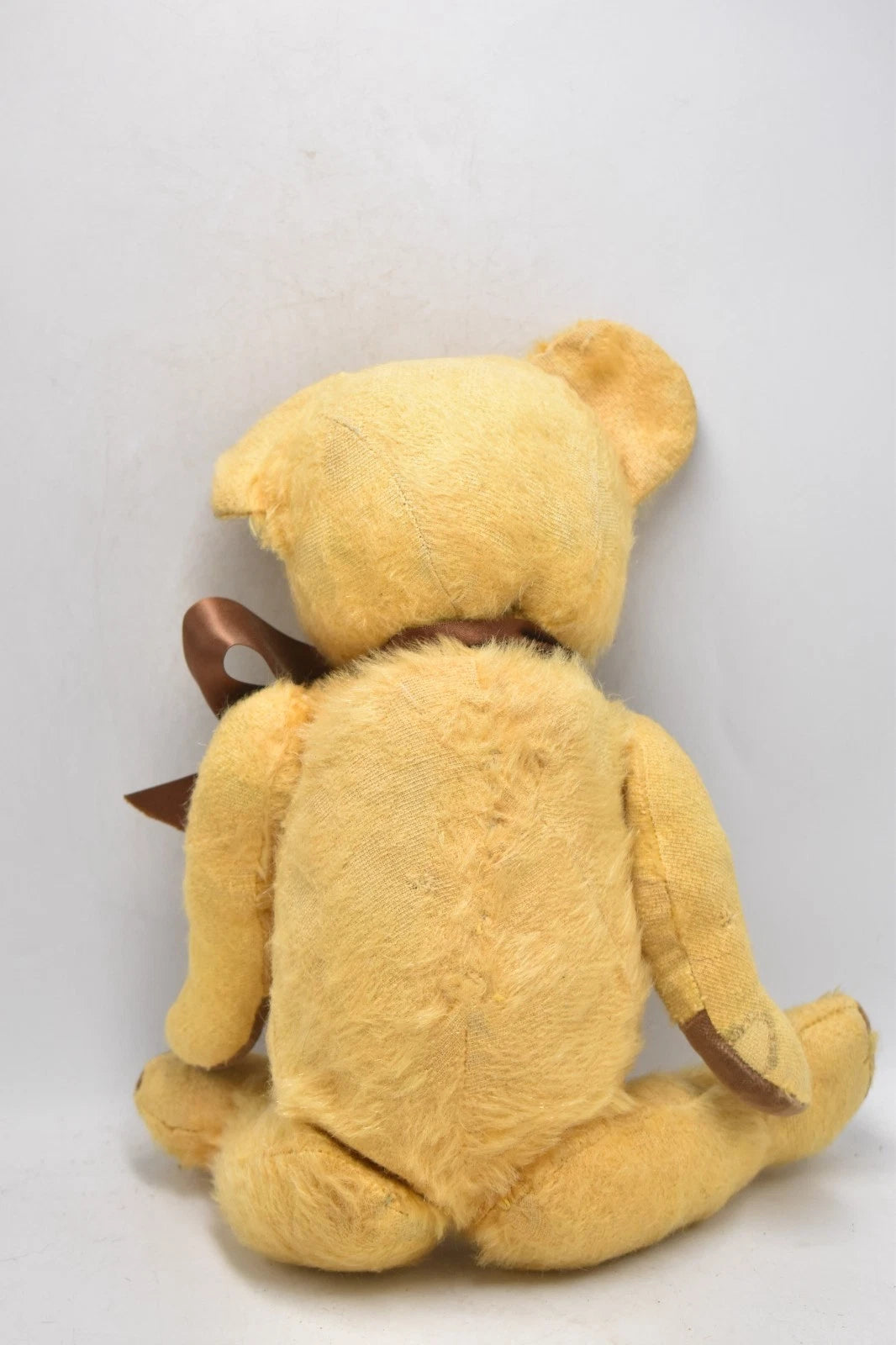 Vintage 1930s English Golden Mohair Teddy Bear Glass Eyes Jointed 40cm Antique