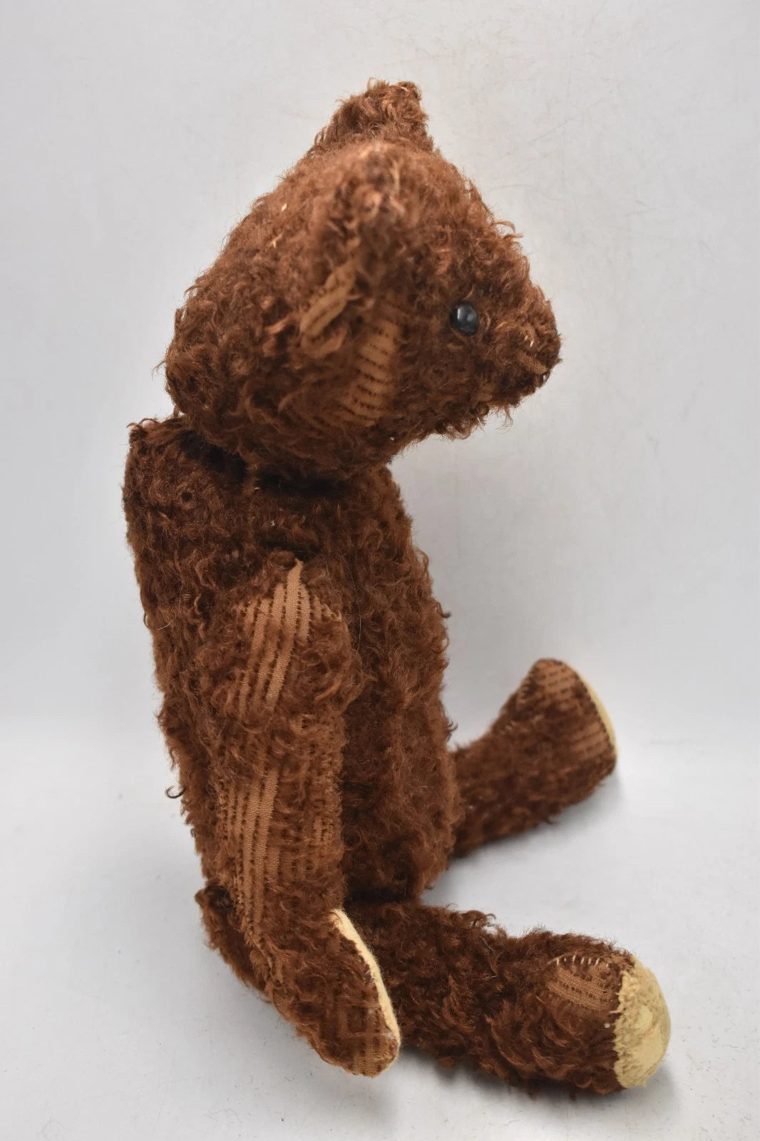 Antique American Mohair Teddy Bear Black Boot Button Eyes Fully Jointed 44cm