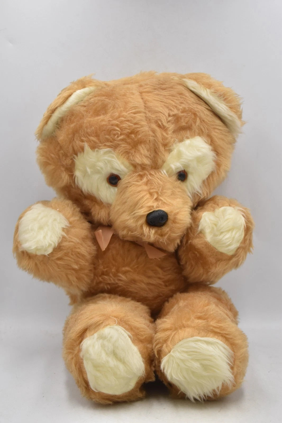 Vintage 1970s Large Teddy Bear Plush Soft Toy Moulded Nose 52cm Retro