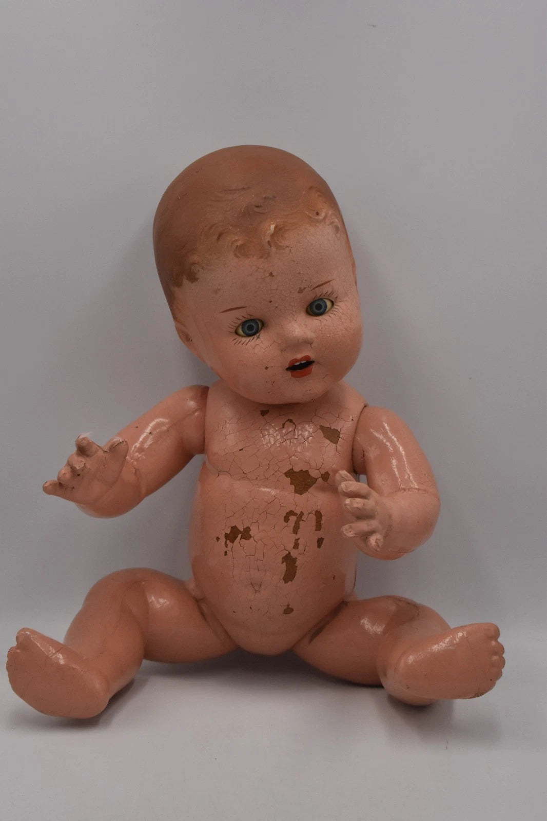 Vintage 1940s 1950s Pedigree Composite Doll Hand Painted Marked 40cm Collectable