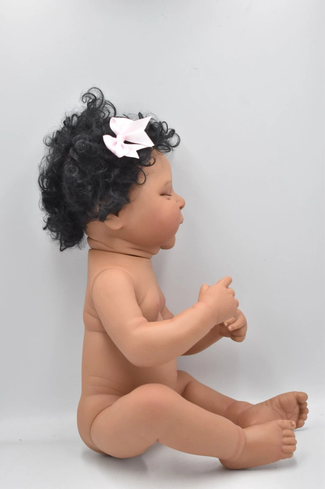 Peaches by Cassie Brace Reborn Doll Black Baby Girl Full Silicone Body 48cm