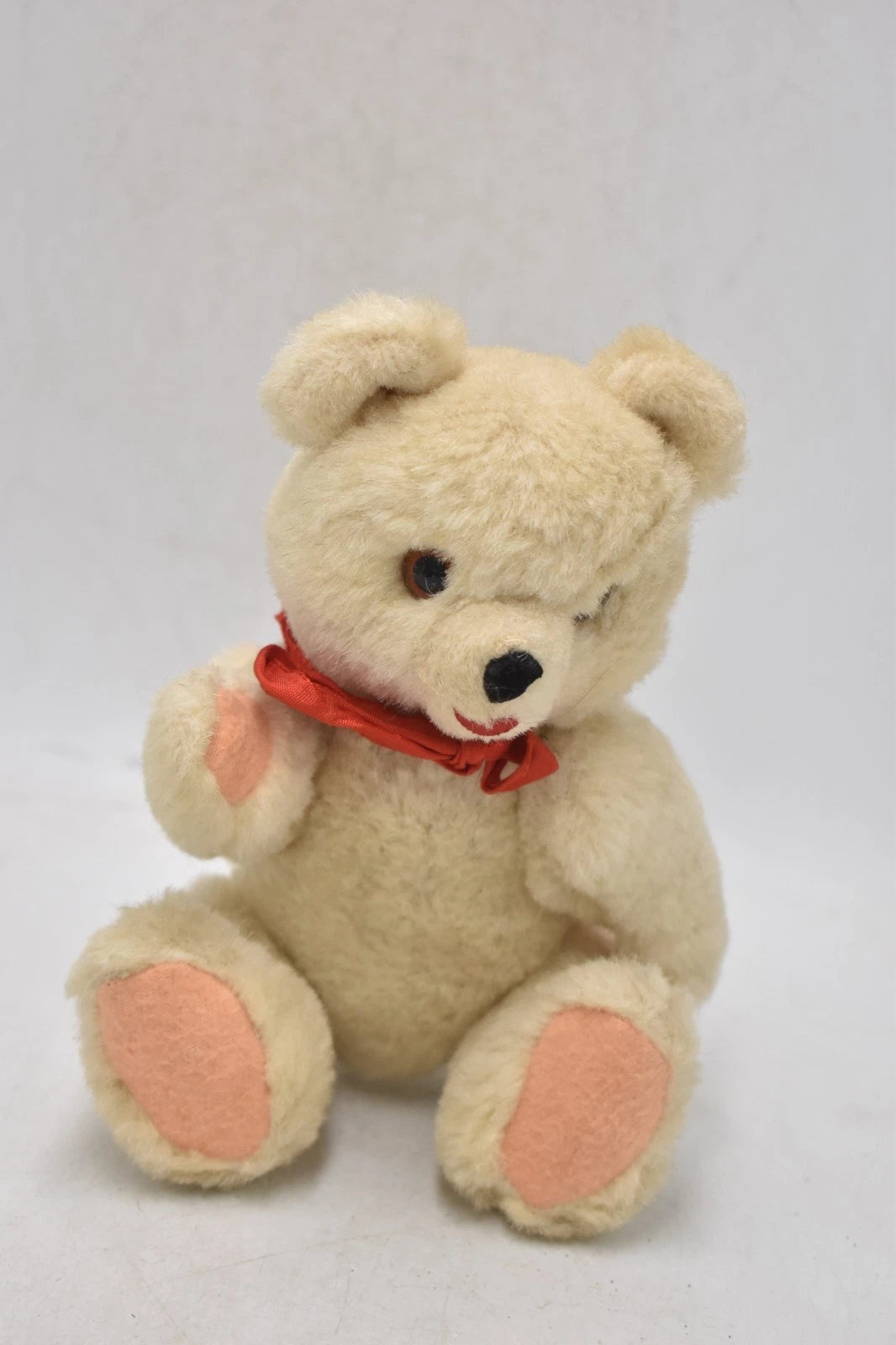 Vintage 1960s Shanghai Doll Factory Wool Plush Teddy Bear Fully Jointed 20cm