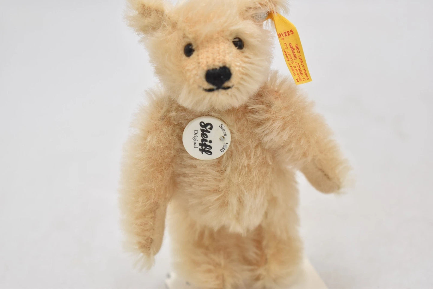 Steiff 691225 Blonde Mohair Teddy Bear Jointed, Tagged 10cm