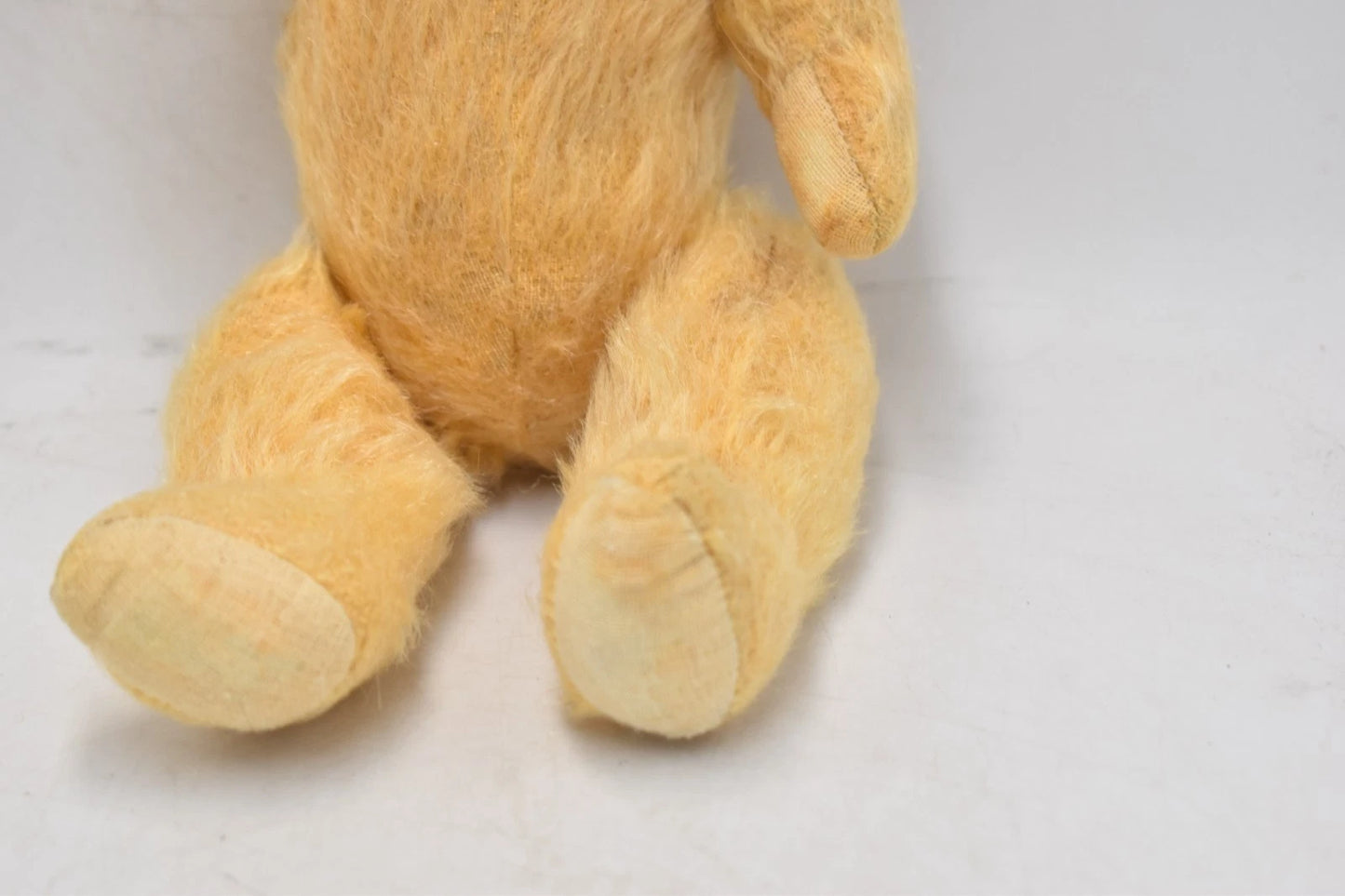 Vintage 1940s English Mohair Teddy Bear 28cm Fully Jointed Golden Antique