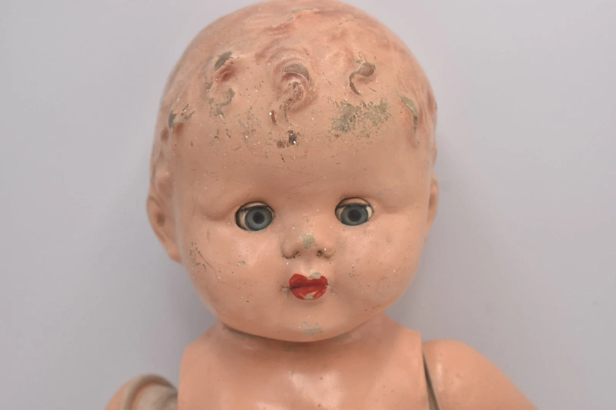 Vintage 1940s 1950s Composition Doll Sleepy Blinking Eyes 38cm Collectable
