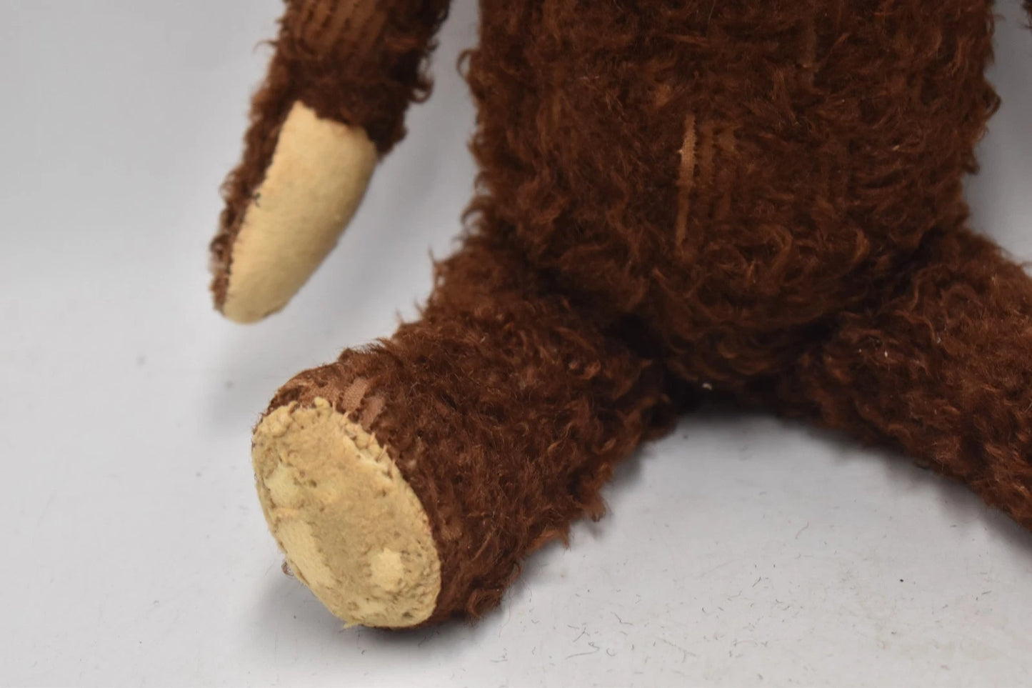 Antique American Mohair Teddy Bear Black Boot Button Eyes Fully Jointed 44cm