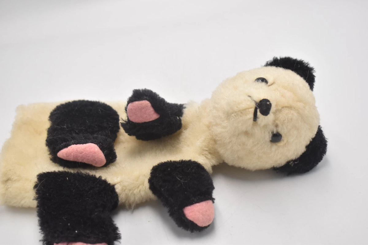 Vintage 1950s Mohair Panda Bear Hand Puppet Sooty Soo Style Collectable 24cm